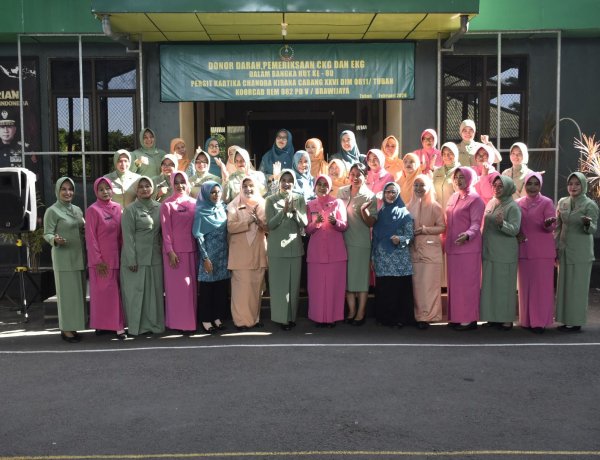 Setetes Darah, Sejuta Harapan, Kodim 0811 Tuban Gelar Donor Darah Dalam Rangka Peringati HUT Persit Ke-80 